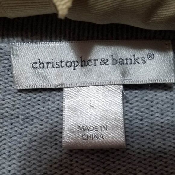 Christopher and Banks Gray Multi Color Ski Like Cardigan size XL - Picture 2 of 13